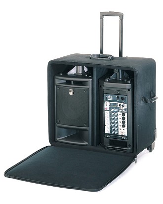 Yamaha Stagepas 300 with rolling carry case